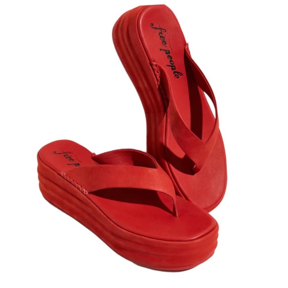 🔥 Free People Flatform Haven Thong Flame SZ 37 - Picture 2 of 8